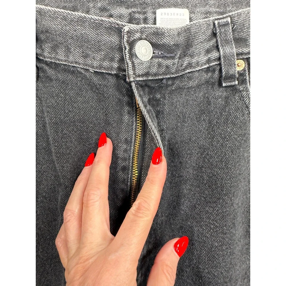Vtg 90s Levi's 38 Jorts 560 Loose Fit Denim Shorts Relaxed Faded Black Denim
